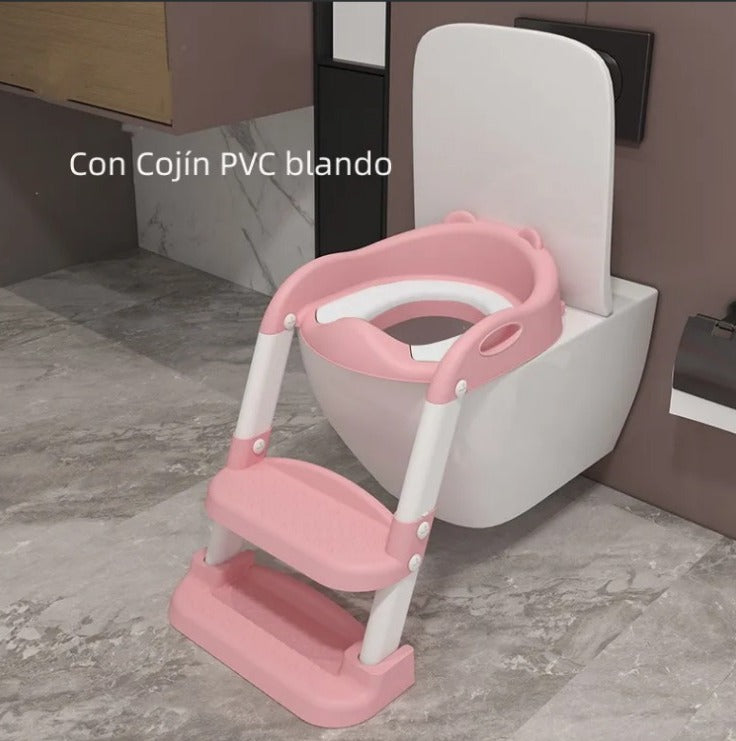 ASIENTO ESCALERA INODORO PARA NIÑAS ROSA
