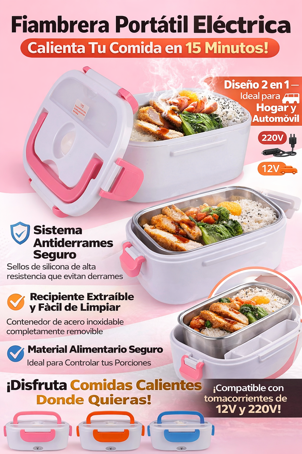 lonchera portátil eléctrica calentador