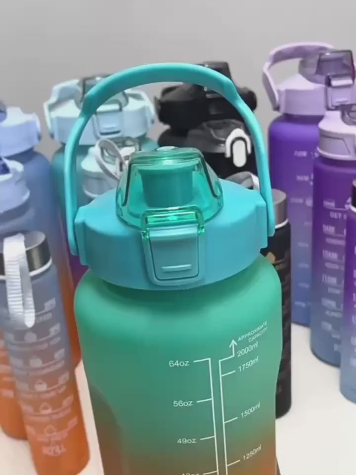 Botella motivacional  Triple  pack celeste