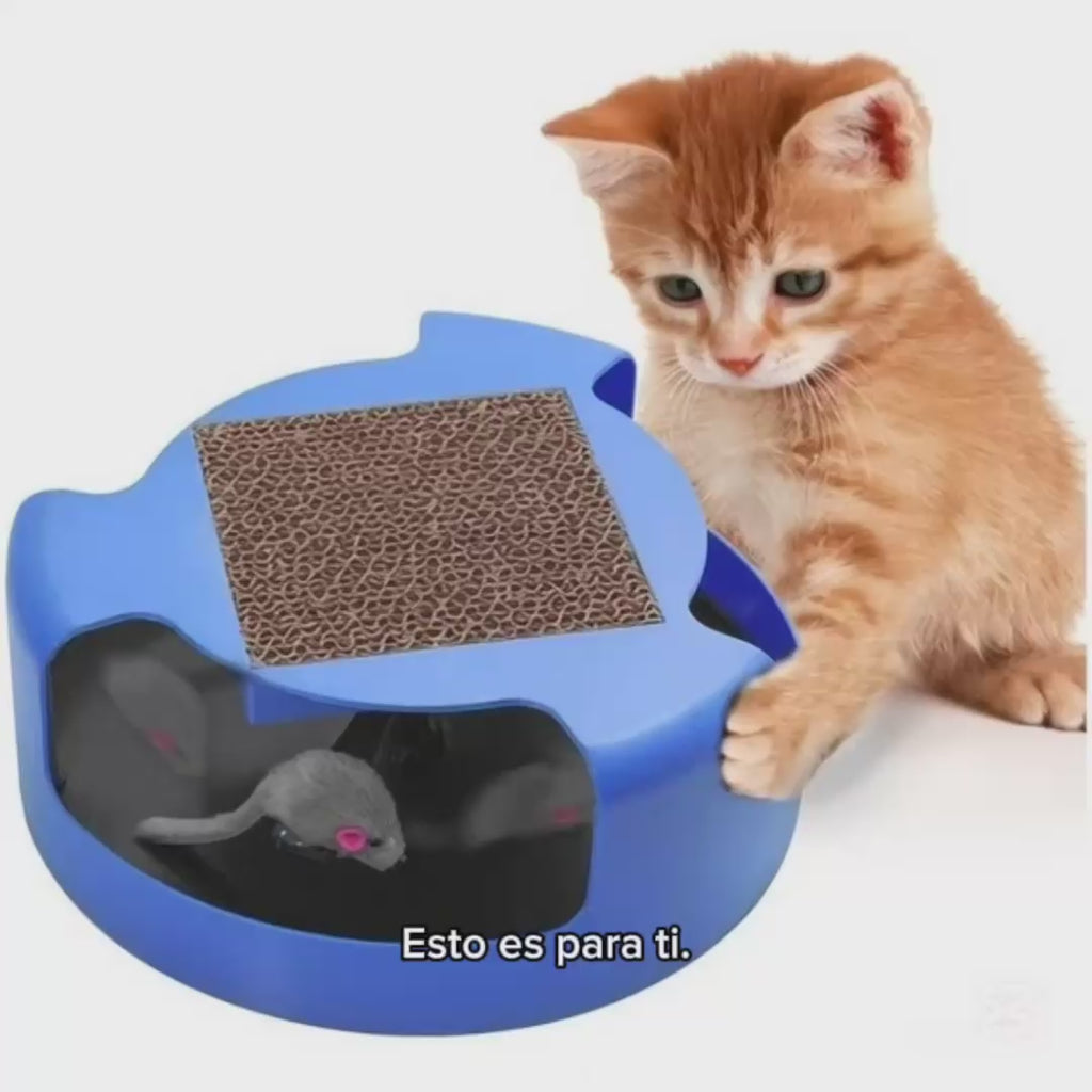 JUGUETE INTERACTIVO CON RASCADOR GATO