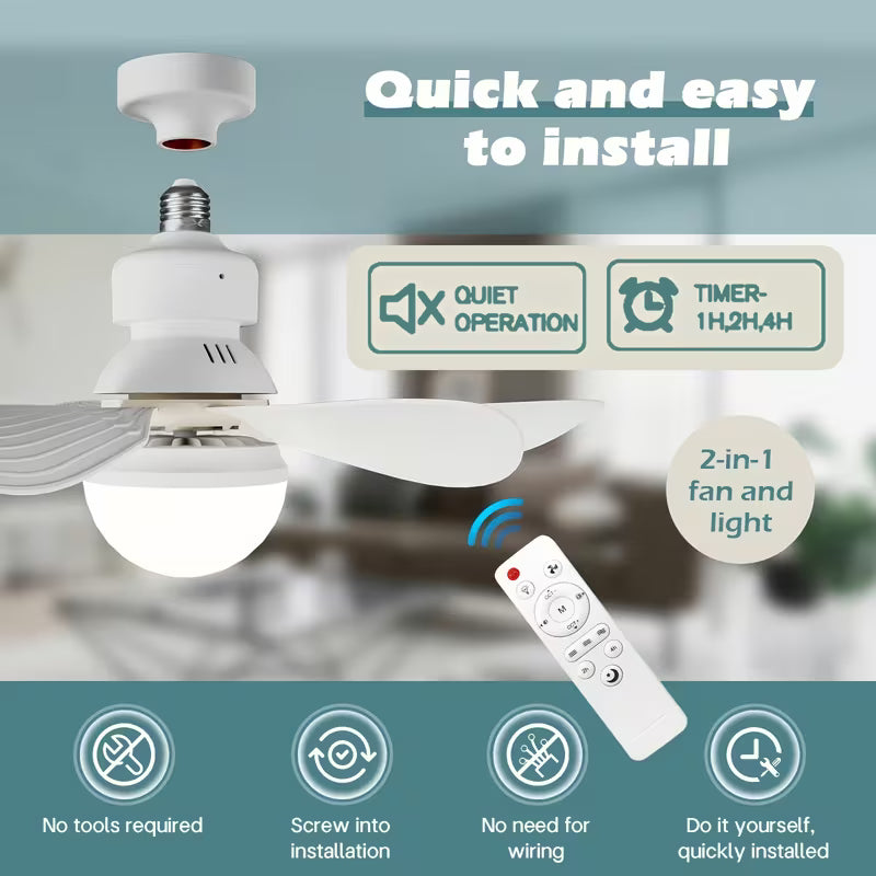 Ampolleta+Ventilador de Techo+Control